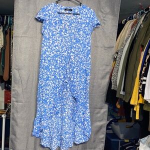 Chic Blue Floral Maxi Dress